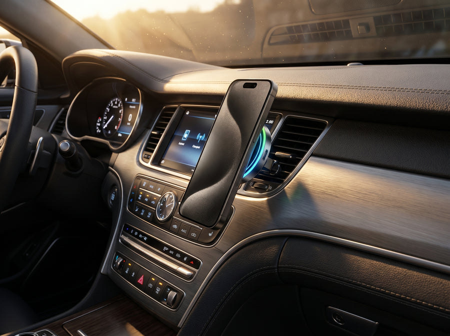 Wireless Car Charger Mount — 15W Fast Charging Auto-Clamp