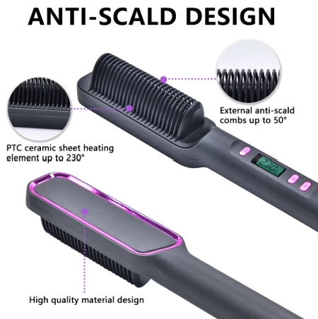 Electric Hot Comb — Multifunctional Hair Straightener with Negative Ion Technology