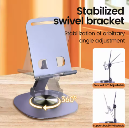 Adjustable Phone & Tablet Desk Stand — 360° Universal Holder