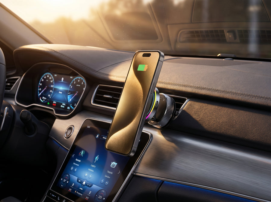 Wireless Car Charger Mount — 15W Fast Charging Auto-Clamp