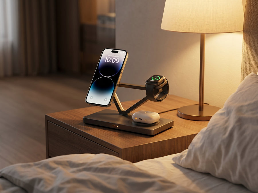 4-in-1 Wireless Charging Station — iPhone + Apple Watch + AirPods