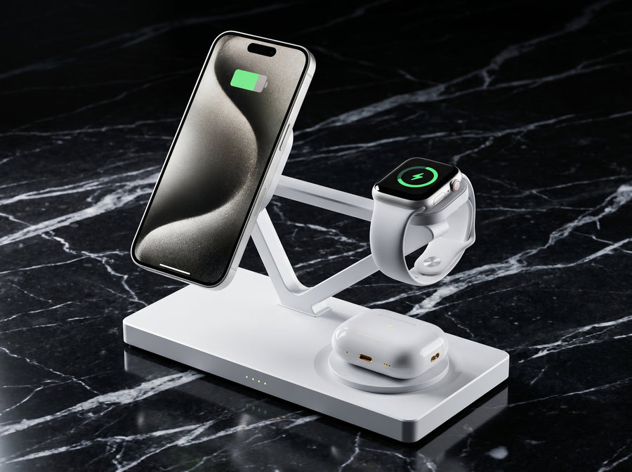 4-in-1 Wireless Charging Station — iPhone + Apple Watch + AirPods